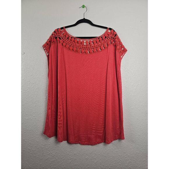 Indigo Rose Pink Rose Top Sleeveless Style Womens Loose Fit Size 3x - Picture 1 of 5